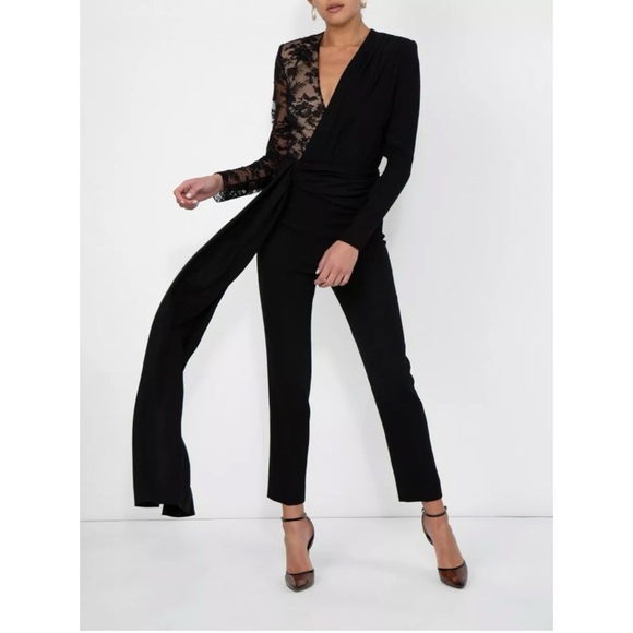 🖤 GIVENCHY Romantic Lace Draped Jumpsuit 44/12 - Picture 2 of 12